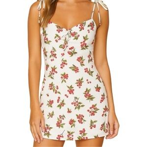 Reformation Cherry Print Mini Dress Size Medium Resortwear Beach